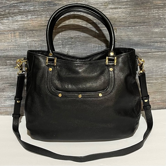 Tory Burch Large Amanda Shoulder Crossbody Handbag Black Leather Gold Hardware - Picture 5 of 16